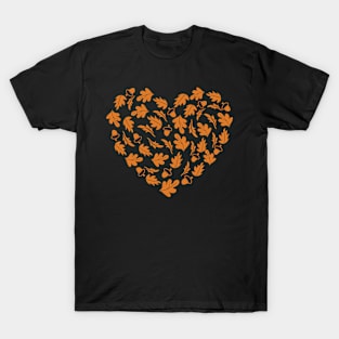 Fall Leaves Heart Autumn T-Shirt